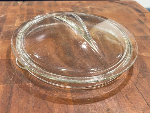 Pyrex Flameware 6 1/2" Locking Lid w/ Tabs Pot Double Boiler ~NICE~