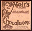 1907 Canadian Moir's Chocolates ad Our Name on the Bottom - Halifax, NS