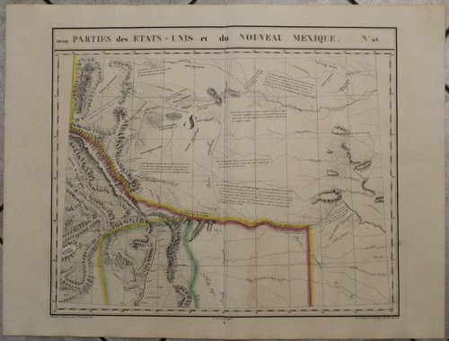 NEW MEXICO UNITED STATES 1825 VANDERMAELEN UNGEWÖHNLICHE ANTIKE LITHOGRAPHISCHE KARTE #48