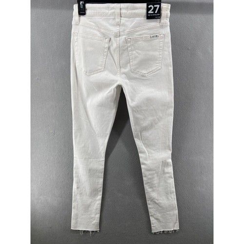 Jeans Joes donna taglia 27W vita alta skinny caviglia bianco orlo grezzo invecchiato nuovo senza etichette - Foto 8 di 13