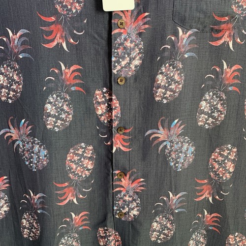 Caribbean Mens Hawaiian Tropical Shirt Modal pineapple button down 4XT New - Picture 7 of 15
