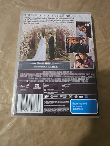 The Twilight Saga: Breaking Dawn Part 1 DVD (Region 4) VGC Free Postage - Picture 4 of 4