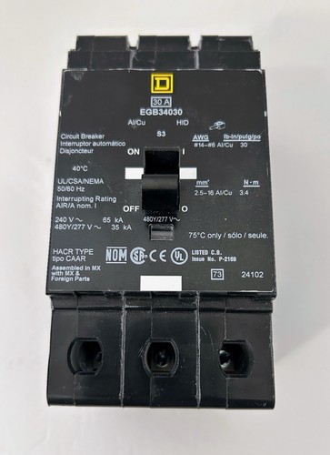 Square D EJB34040 Leitungsschutzschalter 40 Ampere 480/277 Vac 3-polig 65kA - Bild 3 von 6