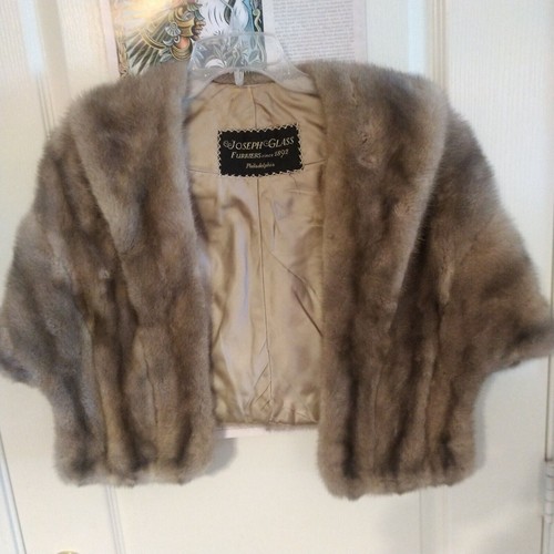 Joseph Glass Furriers Women's Stole Fur Wrap Classic Brown Rustic Shawl - Picture 1 of 18