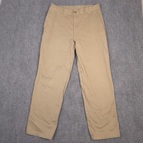 LL Bean Double L Chinohose Herren 32x30* Biege Natural Fit Flanell gefüttert Khaki