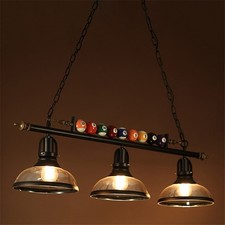 39" Wrought Iron Ball Design Wood Pool Table Light Billiard lamp W Glass Shades