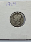 1929  Mercury Dime 90% Silver- Circulated No mint mark