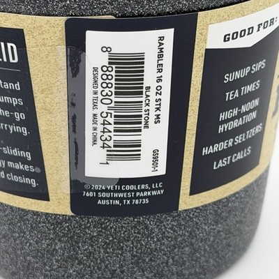 YETI Rambler 16 oz Black Stone Stackable Cup Textured Rare Color