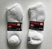 WILSON 2 Packs 6 Low Cut Socks White Cotton Blend Size 10-13