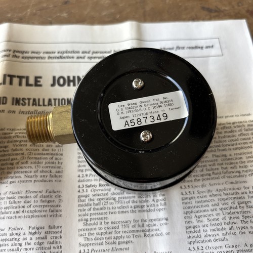 Vintage Little John 0-200 Psi Guage 1/4NPT J3F - Picture 3 of 6