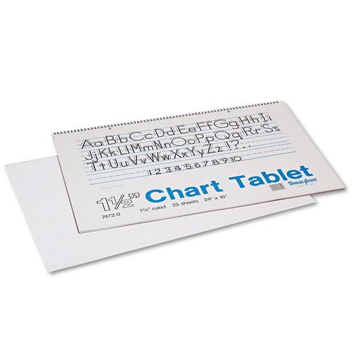 Pacon 16" X 24" Manuscript Cover Chart Tablet Ruled White 25 Sheets (0074720)