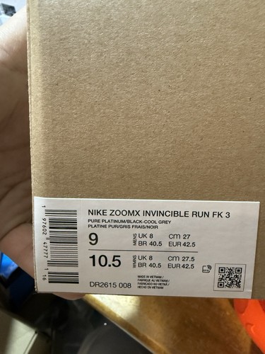 Mens Sizes-Nike Invincible 3 Running Shoe Pure Platinum/Hyper Crimson DR2615-008 - Picture 8 of 10