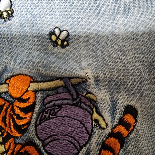 Vintage Disney Store Winnie The Pooh Denim Button up Midi Dress Blue Size L - Picture 15 of 16