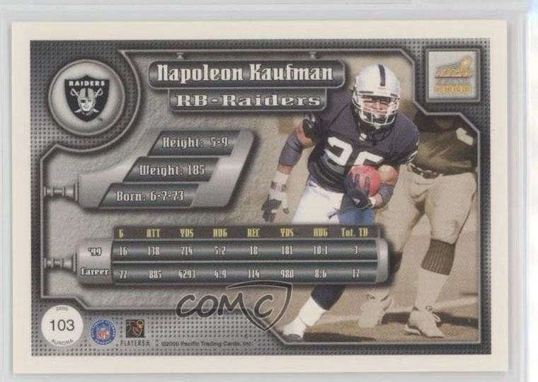 2000 Pacific Aurora Napoleon Kaufman #103 - Image 2 of 2