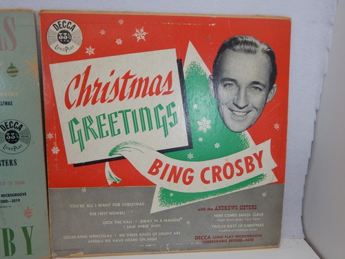 Bing Crosby Merry Christmas & Greetings 2-10" LP DLP 5019 5020 - Imagen 3 de 15