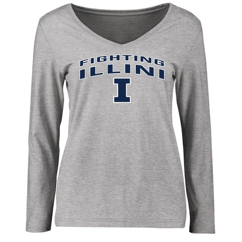 Damen Ash Illinois Fighting Illini stolzes Maskottchen Langarm T-Shirt