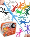48 Super Stretchy Lizard Toys 3" Bulk Set, 12 Colors, Gecko Kit for Birthday ...