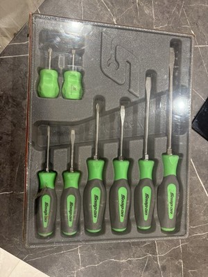 Snap On Tools SHDX80G 8-teiliges grünes Instinct Kombi-Schraubendreher-Set mit hartem Griff