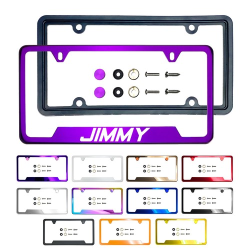 Lasergeätzt Anpassen Edelstahl Nummernschild Rahmen Metallkappen Fit-Jimmy - Bild 55 von 115