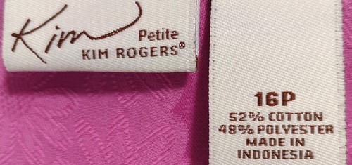 Kim Rogers Petite Women's Pink Button-up Shirt 3/4 Sleeves Size 16P - Picture 4 of 5