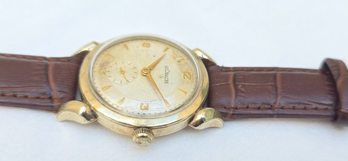Vintage 1950's LeCOULTRE Cal 480/CW Men's 34mm Fancy Bull Horn Lugs Manual Watch - Foto 12 di 24