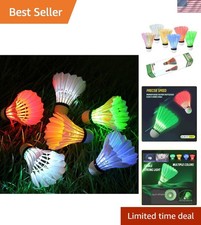 4PCS LED lit Badminton Shuttlecocks - Bright  Colorful for Indoor/Outdoor Fun