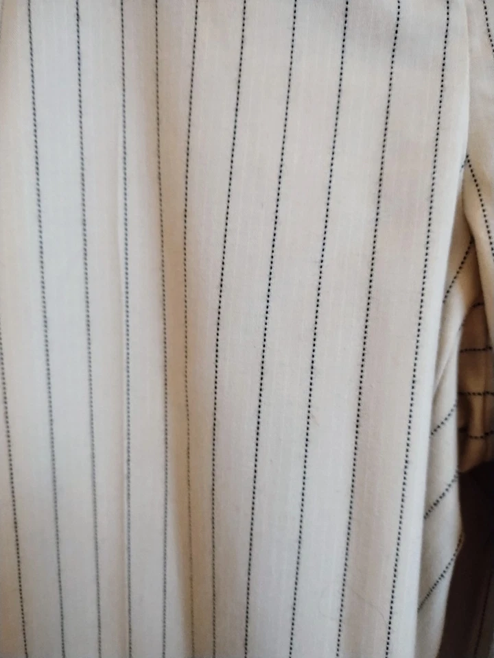 Calça elegante Classy Jones Wear Ecru com listras pretas de alfinete carreira feminina EUA tamanho 16  - Imagem 4 de 4