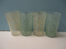 Vintage Spaghetti String Glass Tumblers Set Of 4 Mid Century Modern
