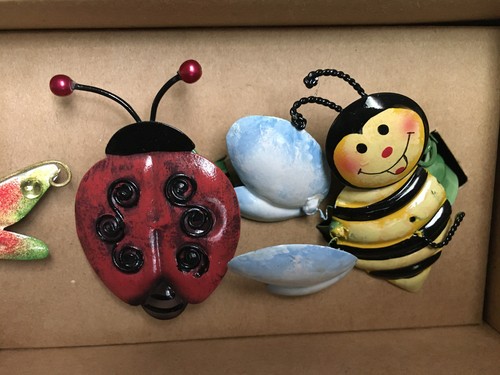 Dillards Nobility Metal Napkin Rings Set 4 Whimsical Frog,Dragonflies & Ladybug - Picture 3 of 7