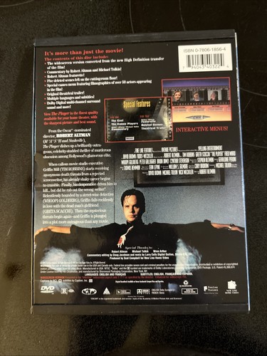 The Player (DVD, 1997) OOP Robert Altman Tim Robbins Original Snap Case - Foto 2 di 4