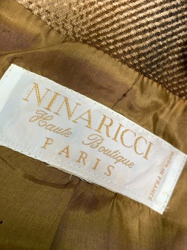 NINA RICCI Haute BOUTIQUE Gr. L Wolljacke Mantel beige braun VINTAGE - Bild 7 von 9
