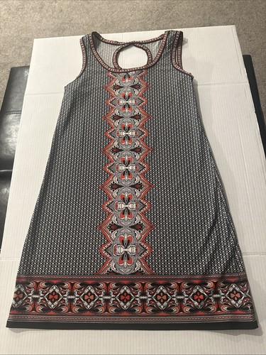 Abito MAX STUDIO stampa smanicato poliestere spandex S/M usato usato in ottime condizioni-come nuovo - Foto 6 di 14