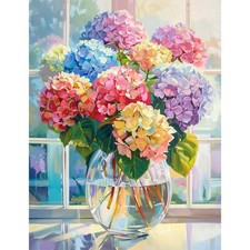 Hydrangea Flower Diamond Art Painting Kits for Adults, 12x16 Inch 5D Full Drill