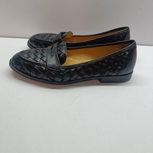 Cole Haan Damengröße 6,5B schwarz Mokassin geflochtenes Leder Slipper Halbschuhe - Bild 8 von 10