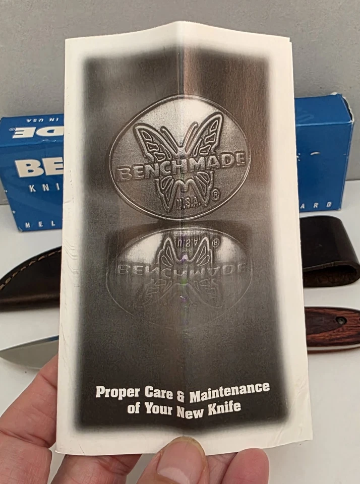 Benchmade 180 Outbounder con funda de cuero 440c hoja fija - Raro Nuevo en caja Foto 2 de 4
