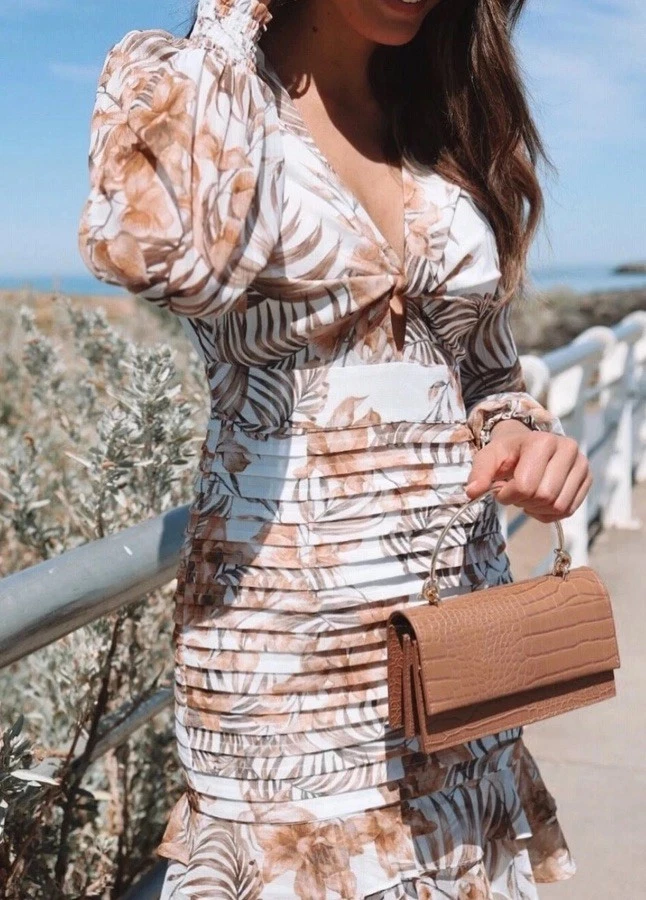 women casual dresses with sleeves Summer Dot Puff Sleeve Dress Blue at Amazon Women's Clothing store day comfort all seasons fashion Ohun African Print Dress Color:BLUE/IVORY
