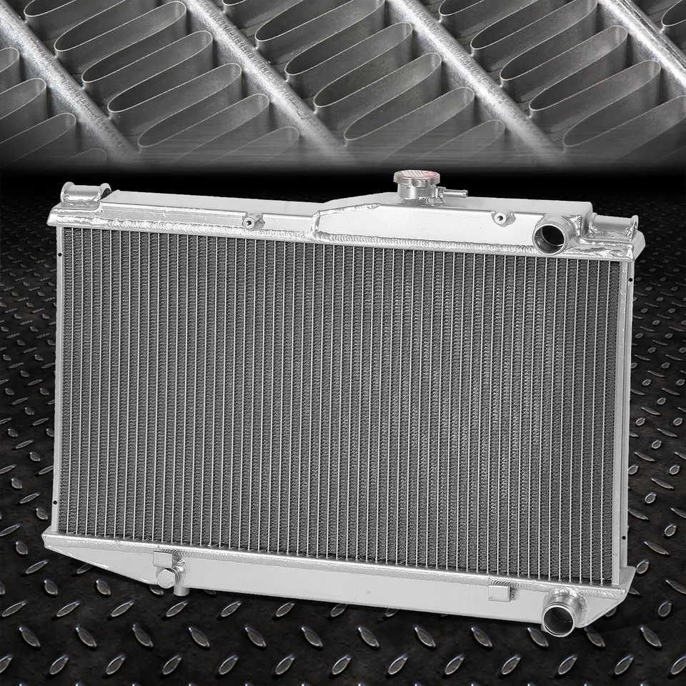 RADIADOR ALUMINIO 2 FILAS + KIT VENTILADOR 2X 7" PARA 84-87 COROLLA LEVIN TRUENO AE86/4AGE Foto 2 de 4