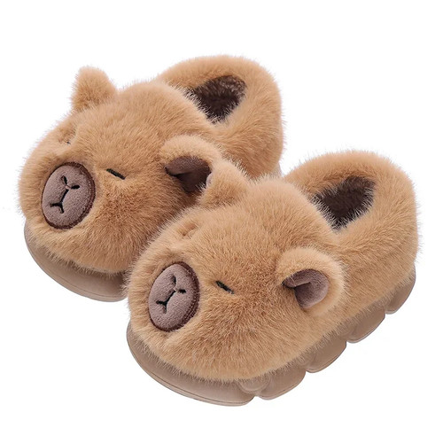 Zapatillas de felpa cálidas de algodón para padres e hijos Capybara invierno dibujos animados para niños - Imagen 17 de 26