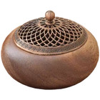 Compact Walnut Wood Incense Holder for Tea Ceremony and Home Aromatherapy