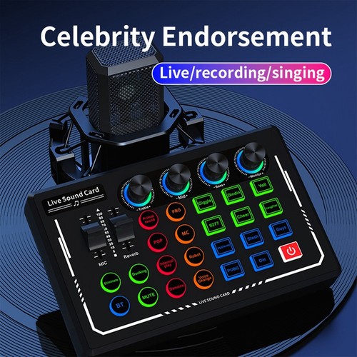V88 Audiomixer USB Externe Soundkarte Headset-Mikrofon Live-Übertragung Sou4997 - Afbeelding 5 van 8