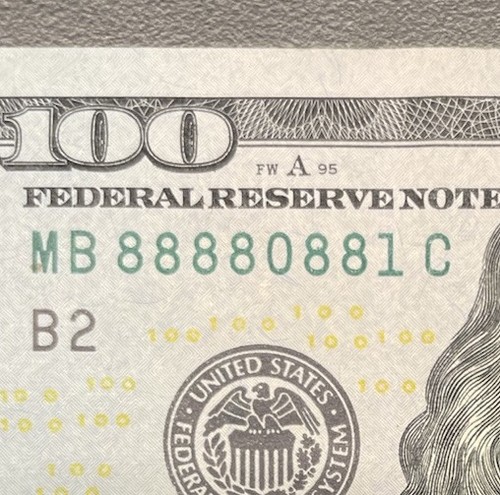 2013 $100 US NOTE ~ FANCY REPEATER ~ FLIPPER ~ MB88880881C ~