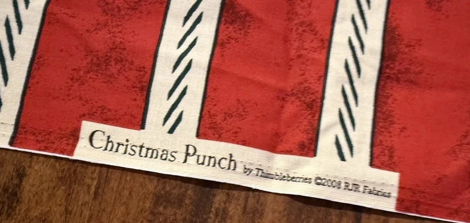 CHRISTMAS PUNCH By Thimbleberries 2008 RJR Fabrics Present Holly 29 x 44” - Image 3 of 3