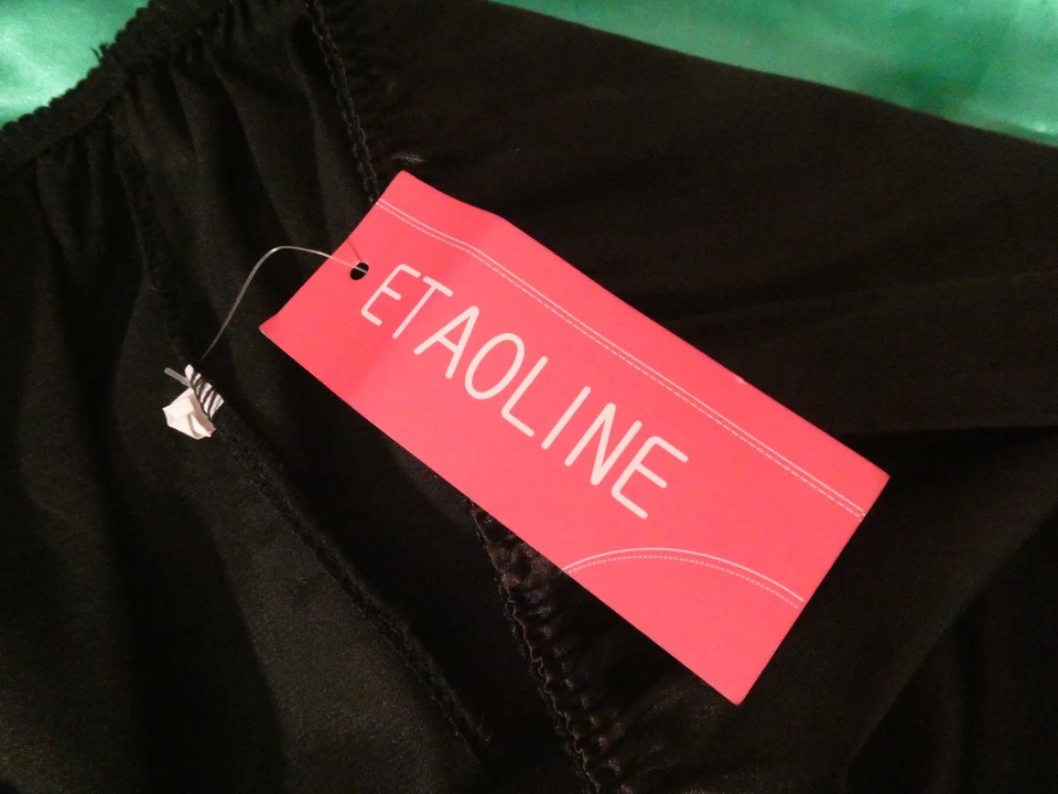 Ultra Gloss Black Vintage Look French Knickers BNWT XL Lace Hems - Image 2 of 4