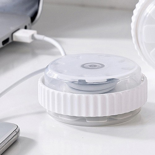Tragbarer Ladekabelhalter, Telefonkabelhalter, flexible USB-Kabeltrommel, runde - Afbeelding 4 van 7