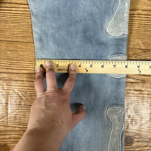 MNML Skeleton Bone Patch Denim Jeans Herren Gr. 36 hellblau verwaschen D199 - Bild 13 von 18