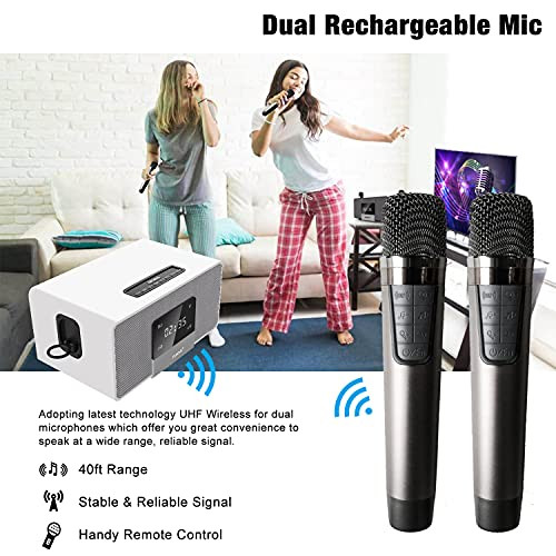  Home Karaoke System on TV with 2 Wireless Microphones,All in One White - Picture 7 of 7