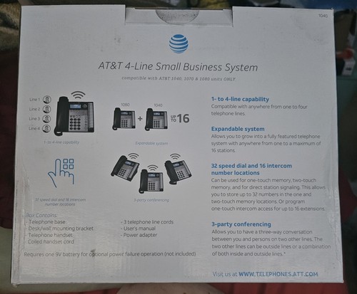 AT&T 1040 1070 1080 1 to 4-Line Small Business System Speakerphone New Sealed - Zdjęcie 3 z 6