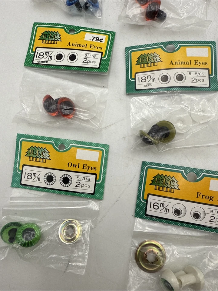 20 ojos de animales Bel-Tree vintage para animales de juguete, marionetas 16 - 18 mm BTC Foto 3 de 4