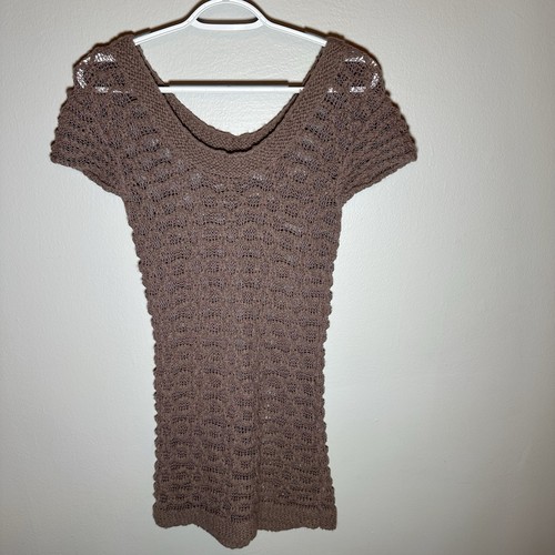 Kimchi Blue XS Beige Sweater Dress Crochet Urban Outfitters - Picture 2 of 9