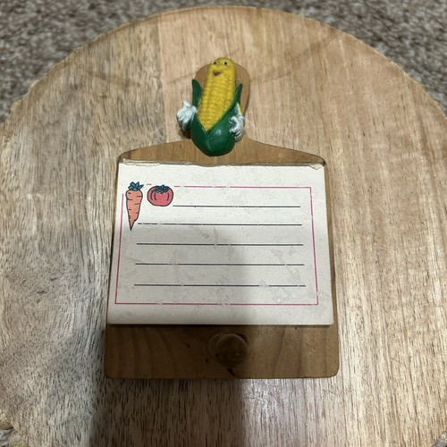 Vintage Holz Bauernhaus Magnet Notizblock To-Do Liste Lebensmittel Mais Tomate Karotte - Bild 3 von 6